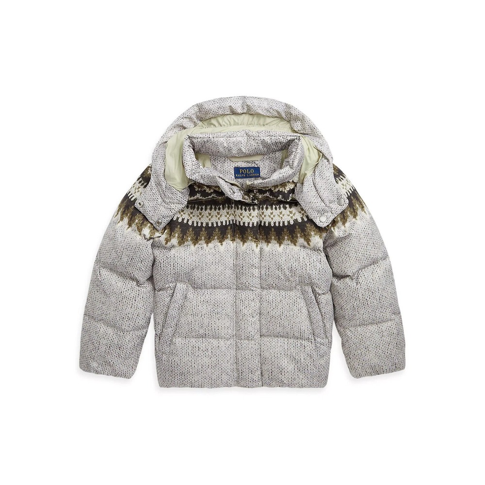 Polo Ralph Lauren Little Girl's Carly Printed Down Puffer Jacket Size 6x 6 NEW
